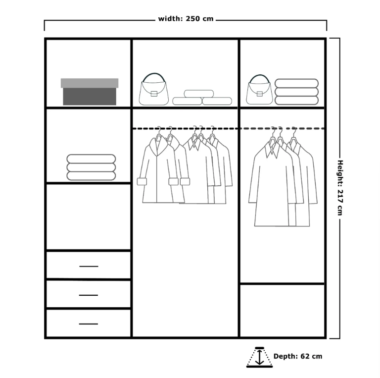 Vision 250cm Wardrobe